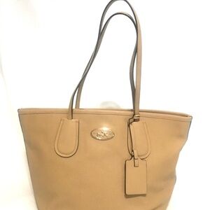Authentic Coach Tan Leather Tote Bag